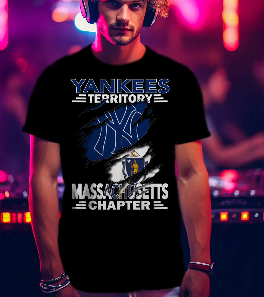 Yankees Territory Massachusetts Chapter NY Emblem State Flag Integration T-Shirt