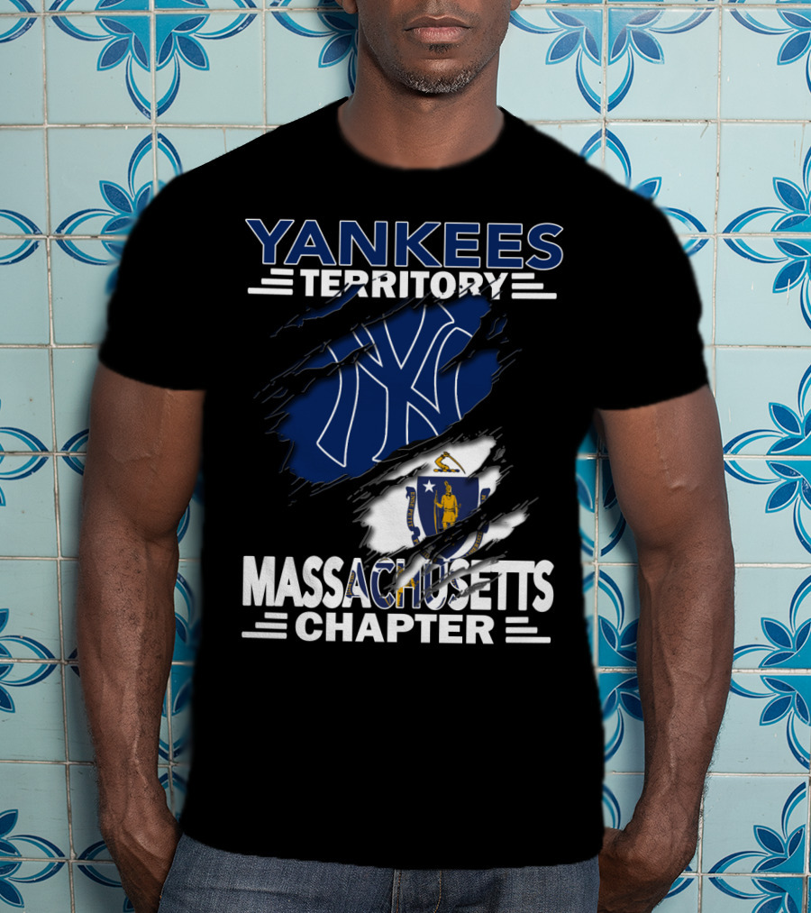 Yankees Territory Massachusetts Chapter NY Emblem State Flag Integration T-Shirt