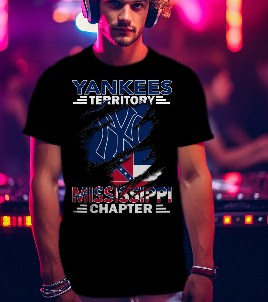 Yankees Territory Mississippi Chapter Scratched Flag T-Shirt