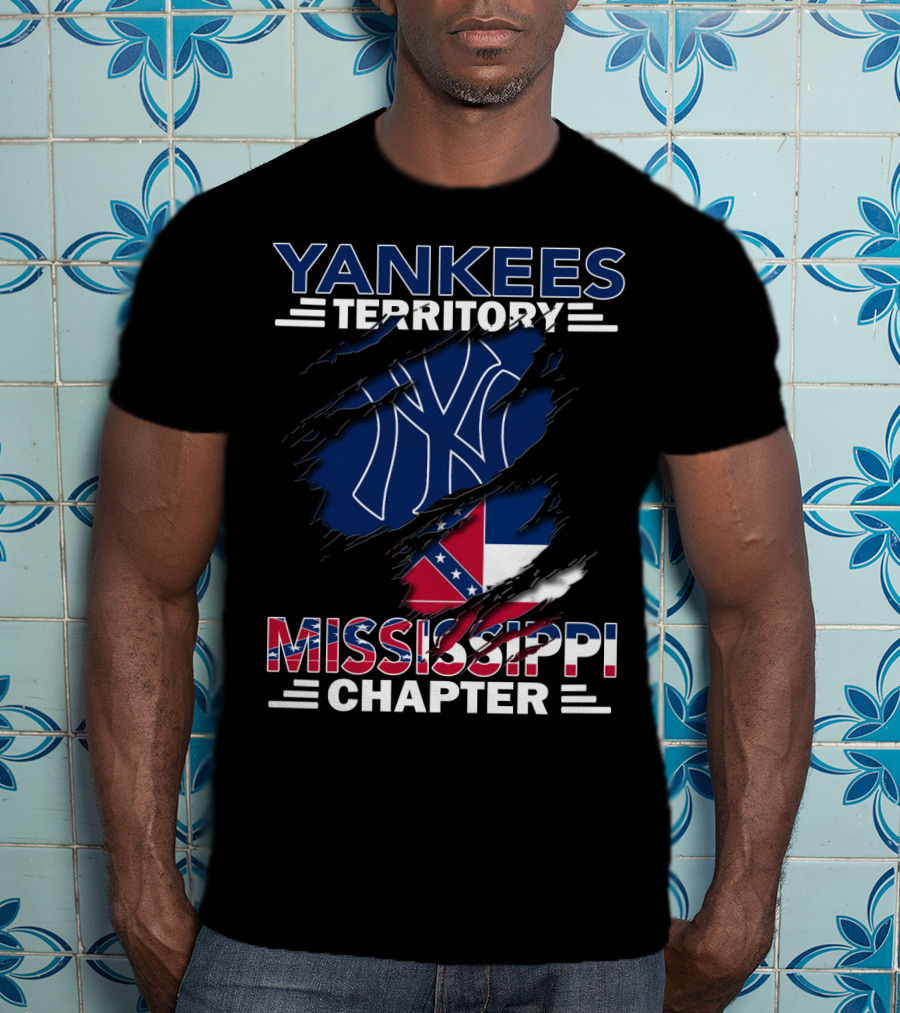 Yankees Territory Mississippi Chapter Scratched Flag T-Shirt