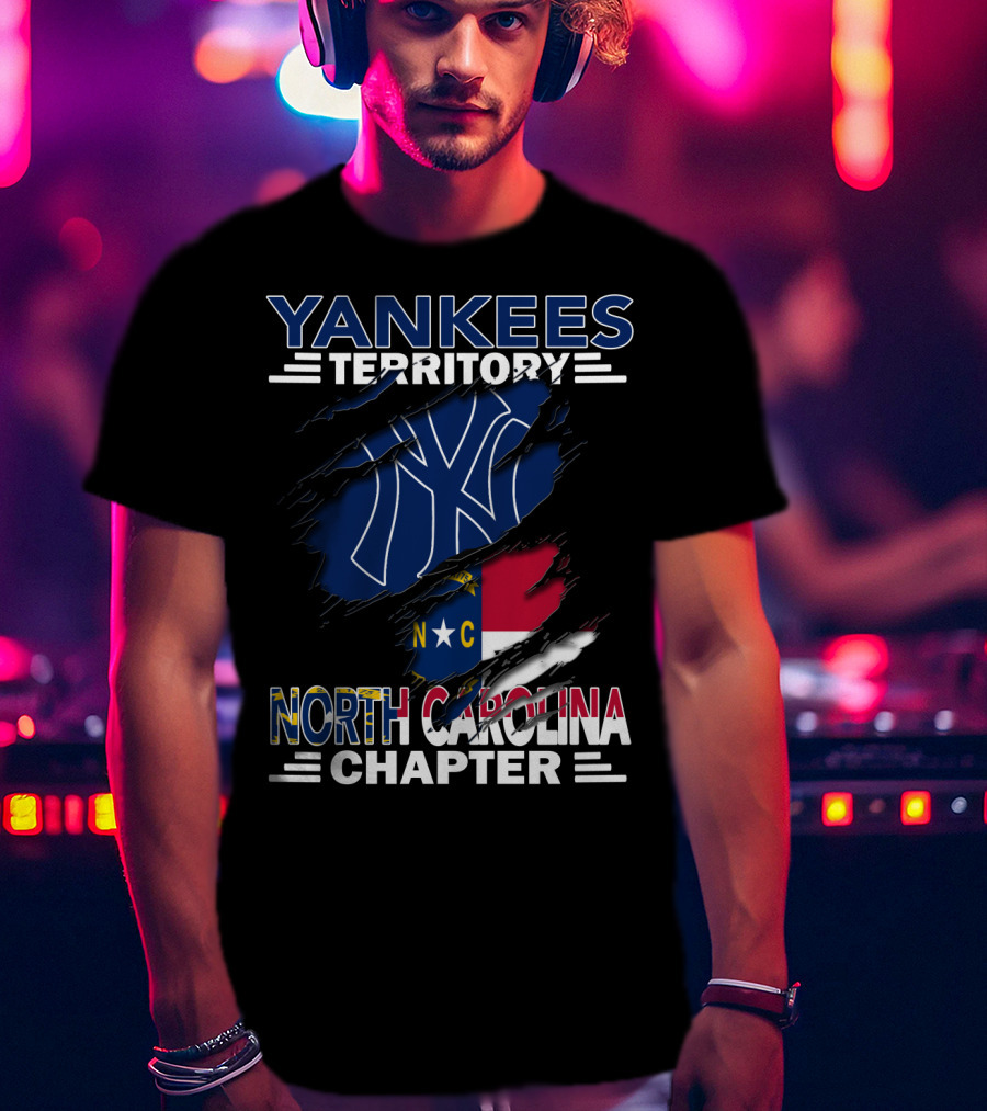 Yankees Territory North Carolina Chapter NY Logo And Flag T-Shirt