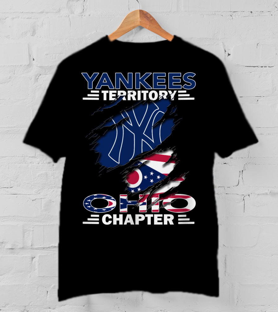 Yankees Territory Ohio Chapter New York Yankees With Ohio Flag T-Shirt