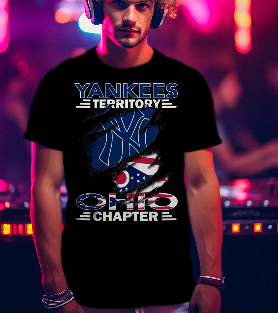 Yankees Territory Ohio Chapter New York Yankees With Ohio Flag T-Shirt