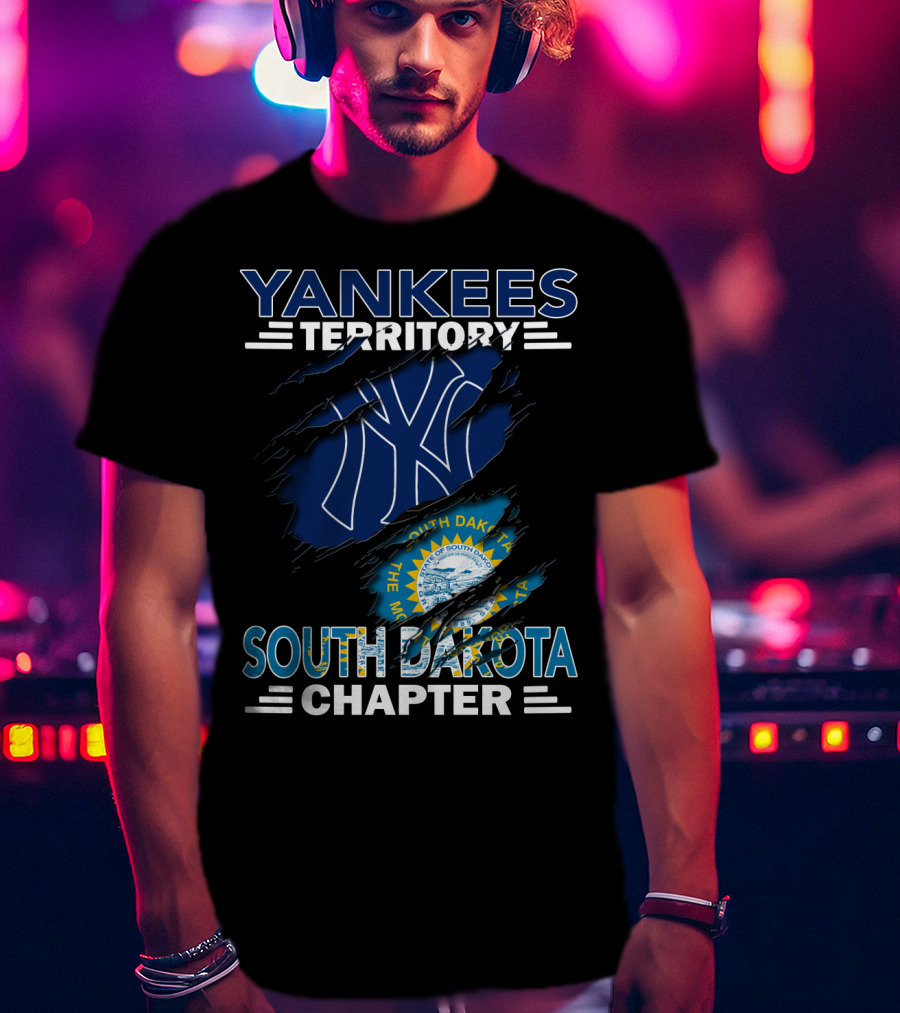 Yankees Territory South Dakota Chapter Yankees Logo South Dakota Flag T-Shirt