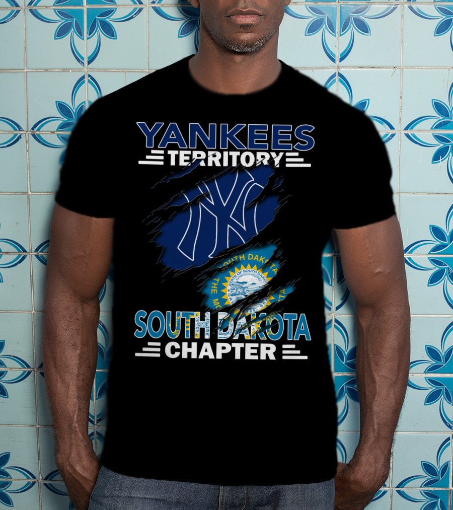 Yankees Territory South Dakota Chapter Yankees Logo South Dakota Flag T-Shirt