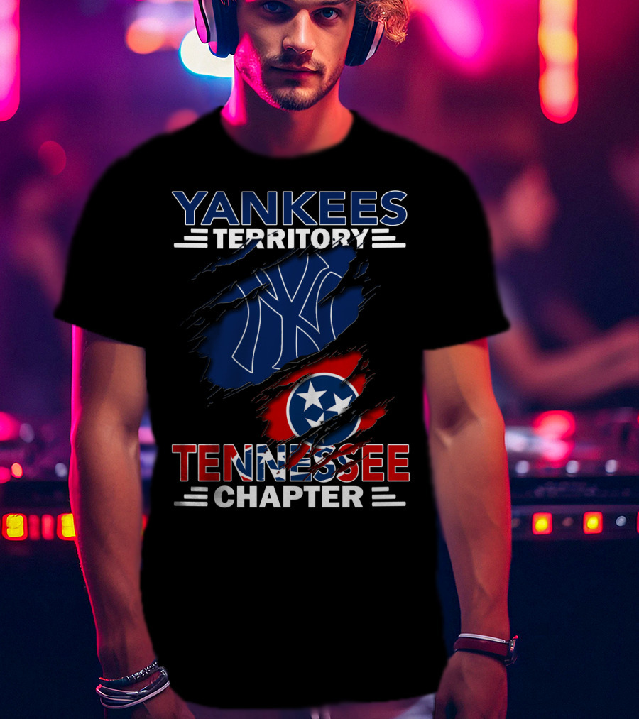 Yankees Territory Tennessee Chapter NY Logo And Tennessee Flag T-Shirt