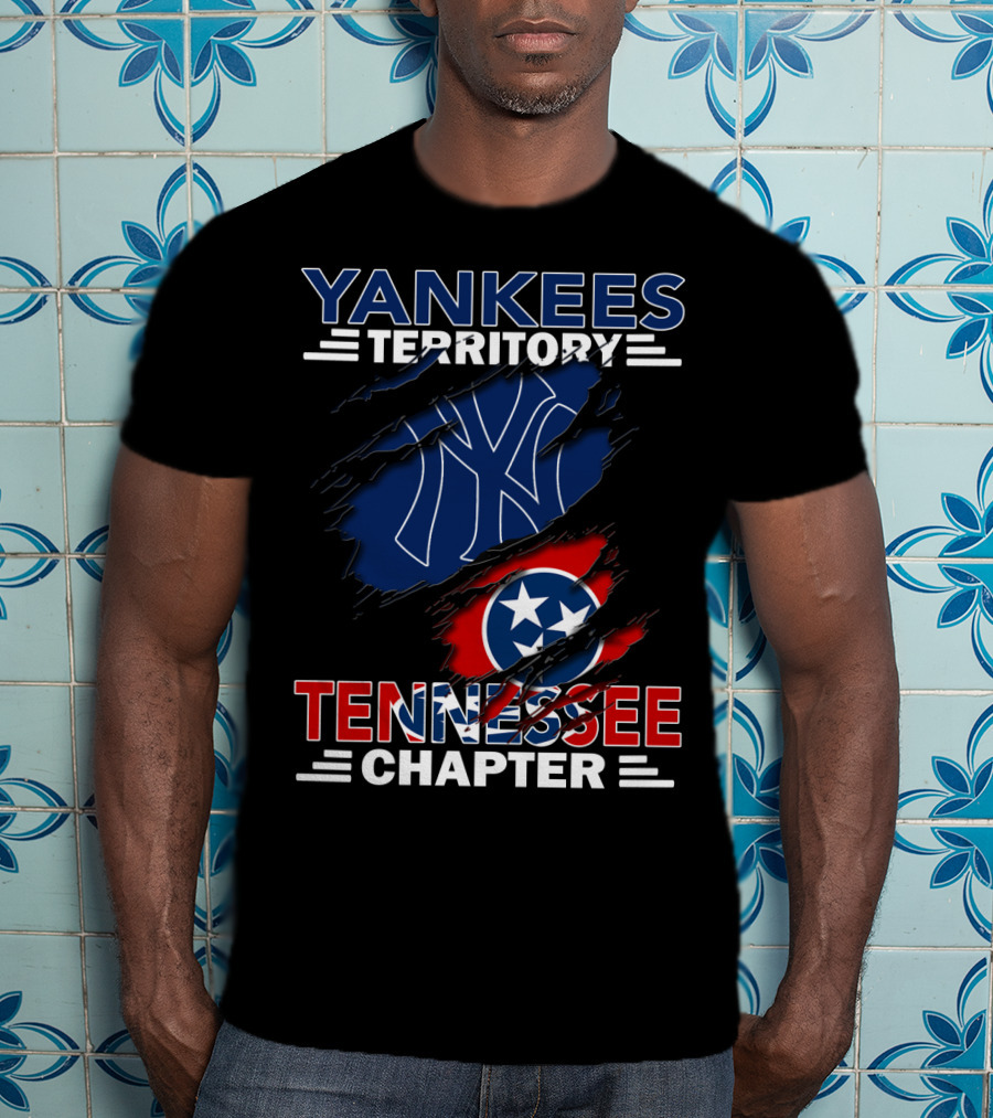 Yankees Territory Tennessee Chapter NY Logo And Tennessee Flag T-Shirt