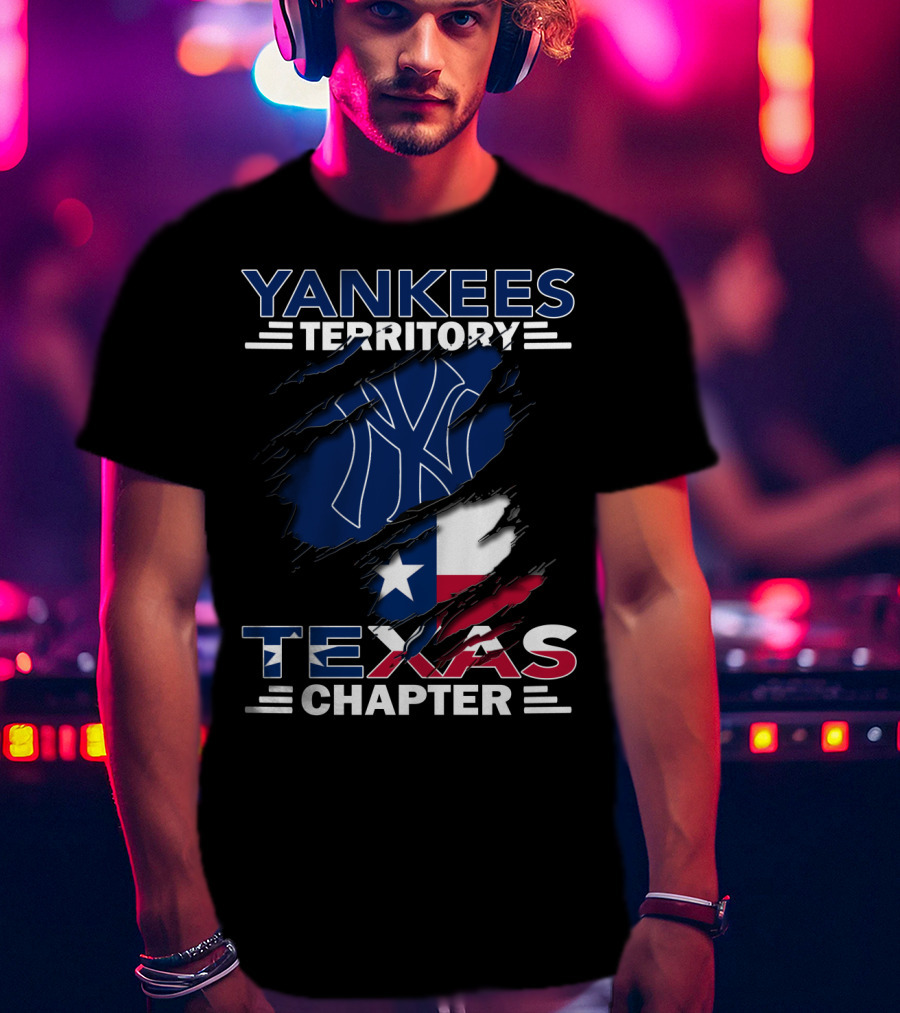 Yankees Territory Texas Chapter Yankees Logo Texas Flag T-Shirt