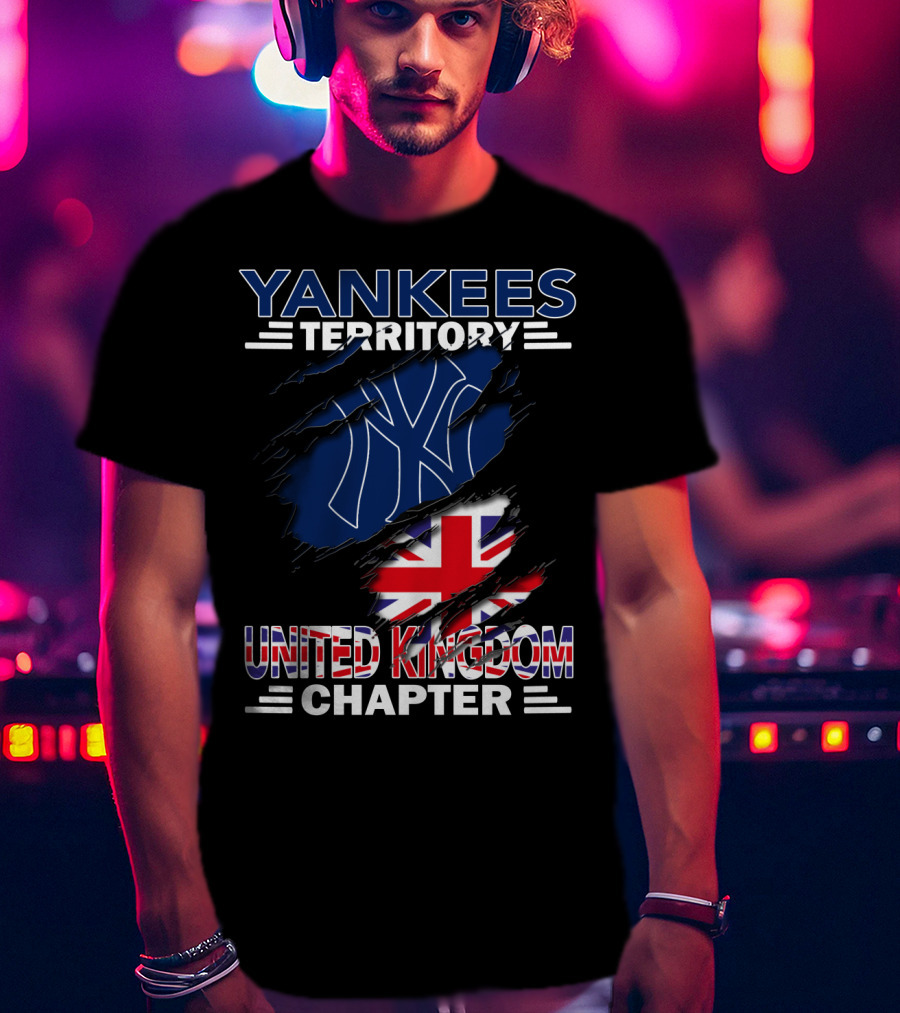 Yankees Territory United Kingdom Chapter Logo Union Jack Rips T-Shirt