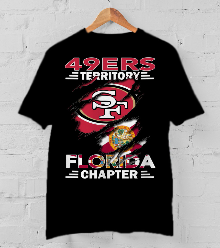 49ers Territory Florida Chapter SF Logo And Florida Flag T-Shirt