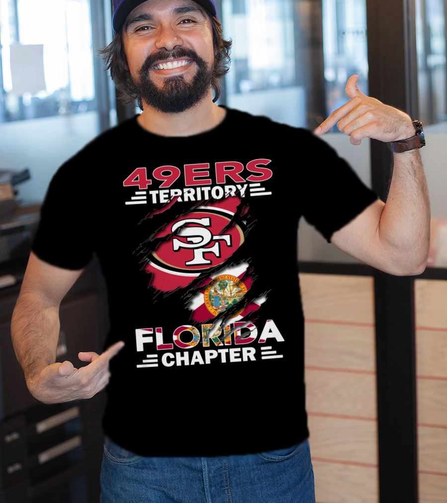 49ers Territory Florida Chapter SF Logo And Florida Flag T-Shirt