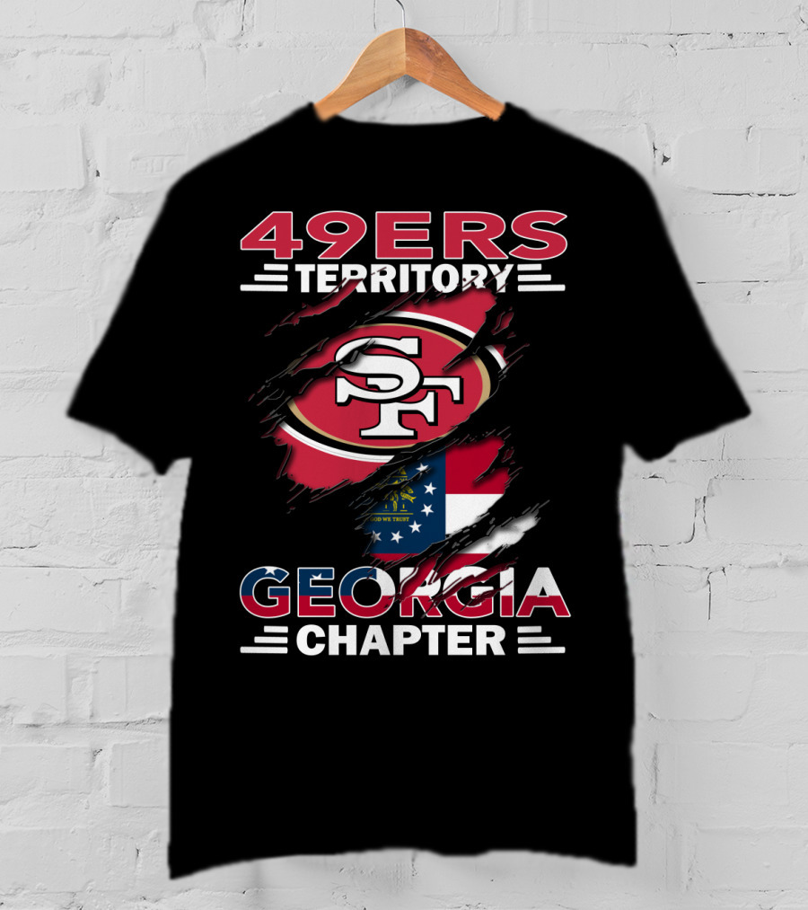 49ers Territory Georgia Chapter SF Logo With State Flag T-Shirt