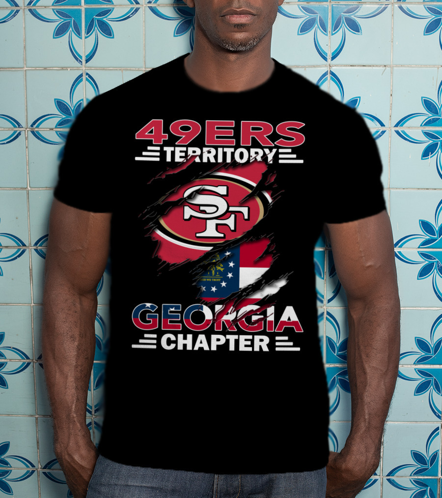 49ers Territory Georgia Chapter SF Logo With State Flag T-Shirt