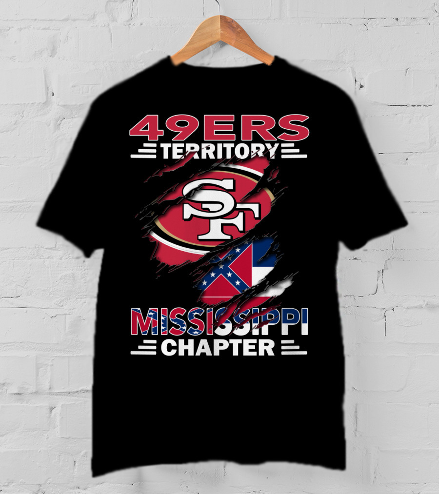 49ers Territory Mississippi Chapter SF Logo And Flag T-Shirt