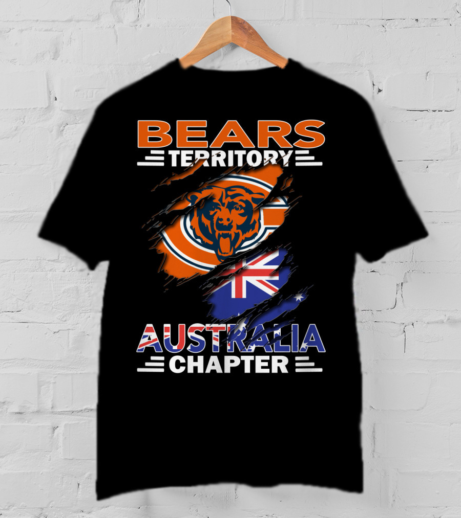 Bears Territory Australia Chapter Chicago Bears Australian Flag Scratch T-Shirt
