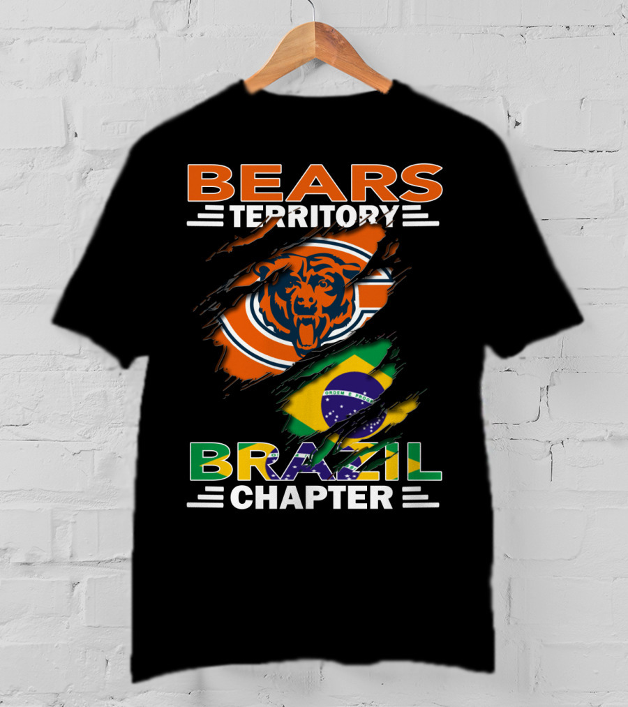 Bears Territory Brazil Chapter Chicago Bears Fan Club Brazil Flag T-Shirt