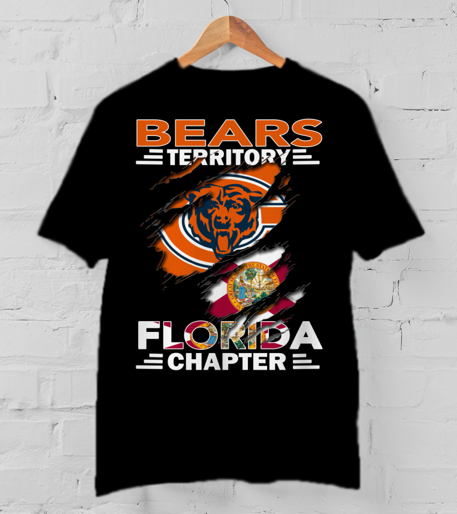 Bears Territory Florida Chapter Chicago Bears Logo And Florida State Flag T-Shirt