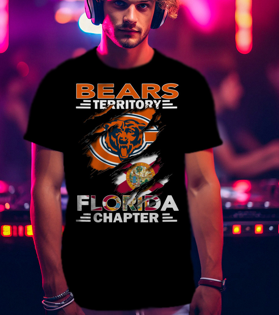 Bears Territory Florida Chapter Chicago Bears Logo And Florida State Flag T-Shirt