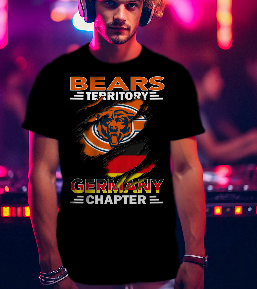 Bears Territory Germany Chapter Chicago Bears Logo German Flag T-Shirt
