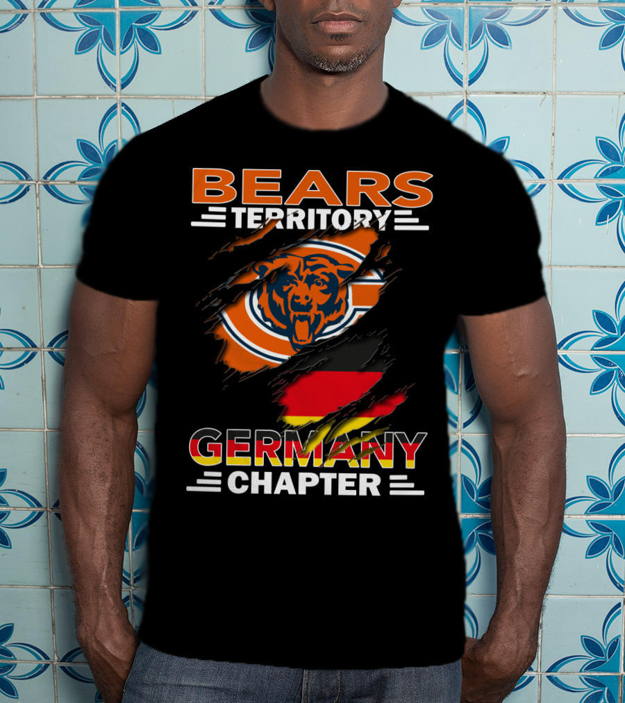 Bears Territory Germany Chapter Chicago Bears Logo German Flag T-Shirt