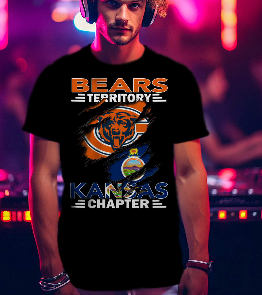 Bears Territory Kansas Chapter Chicago Football Fan Club T-Shirt