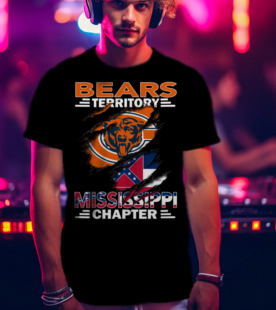 Bears Territory Chicago Mississippi Chapter Flag Collaboration T-Shirt