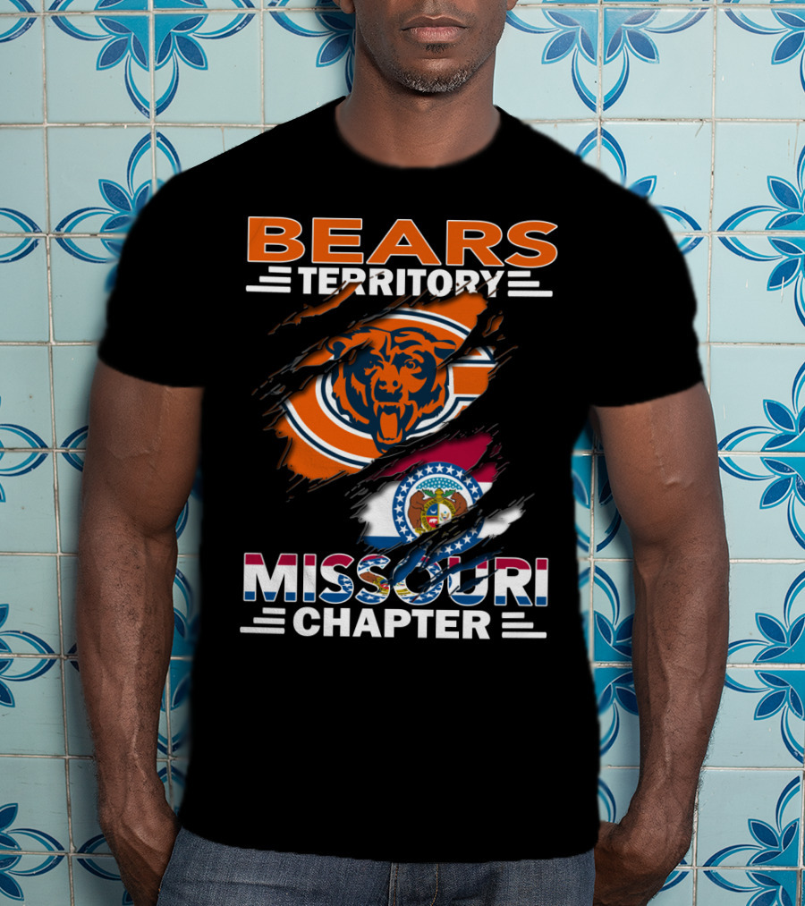 Bears Territory Missouri Chapter Chicago Bears And Missouri State Flag T-Shirt