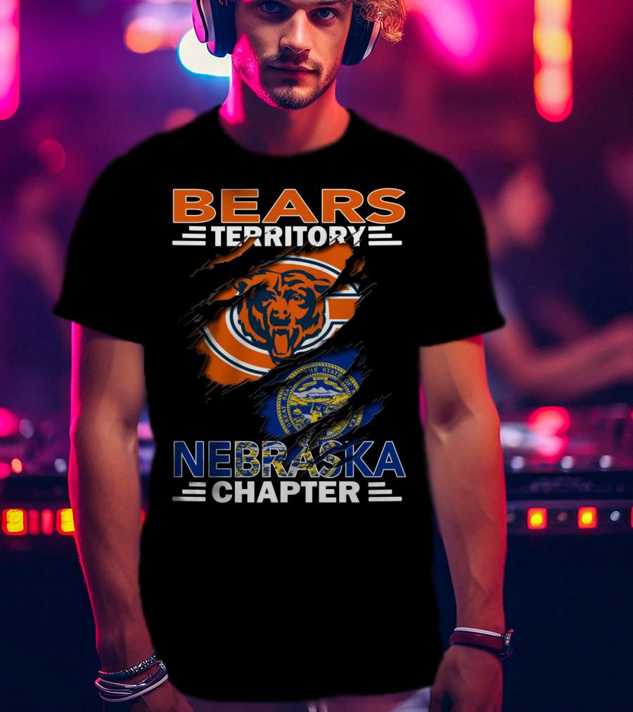 Bears Territory Nebraska Chapter Chicago Bears Logo Nebraska State Seal T-Shirt