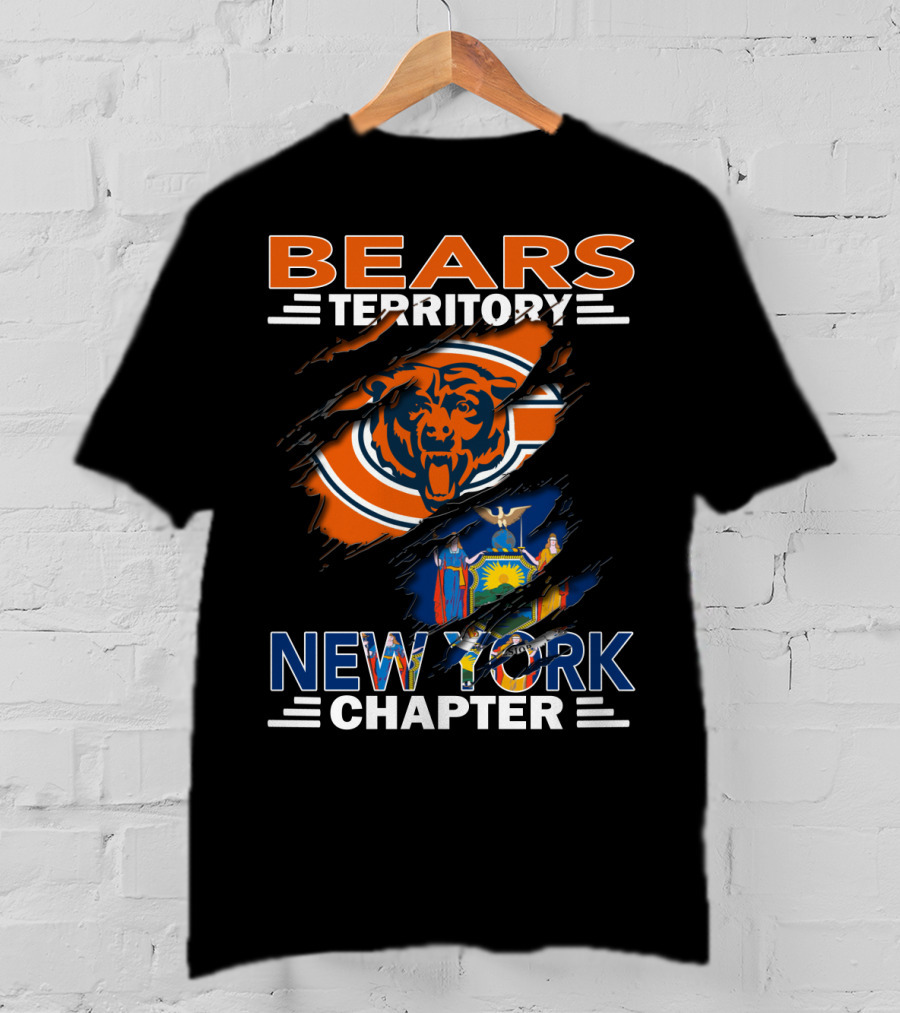 Bears Territory New York Chapter Flag And Logo Fusion T-Shirt
