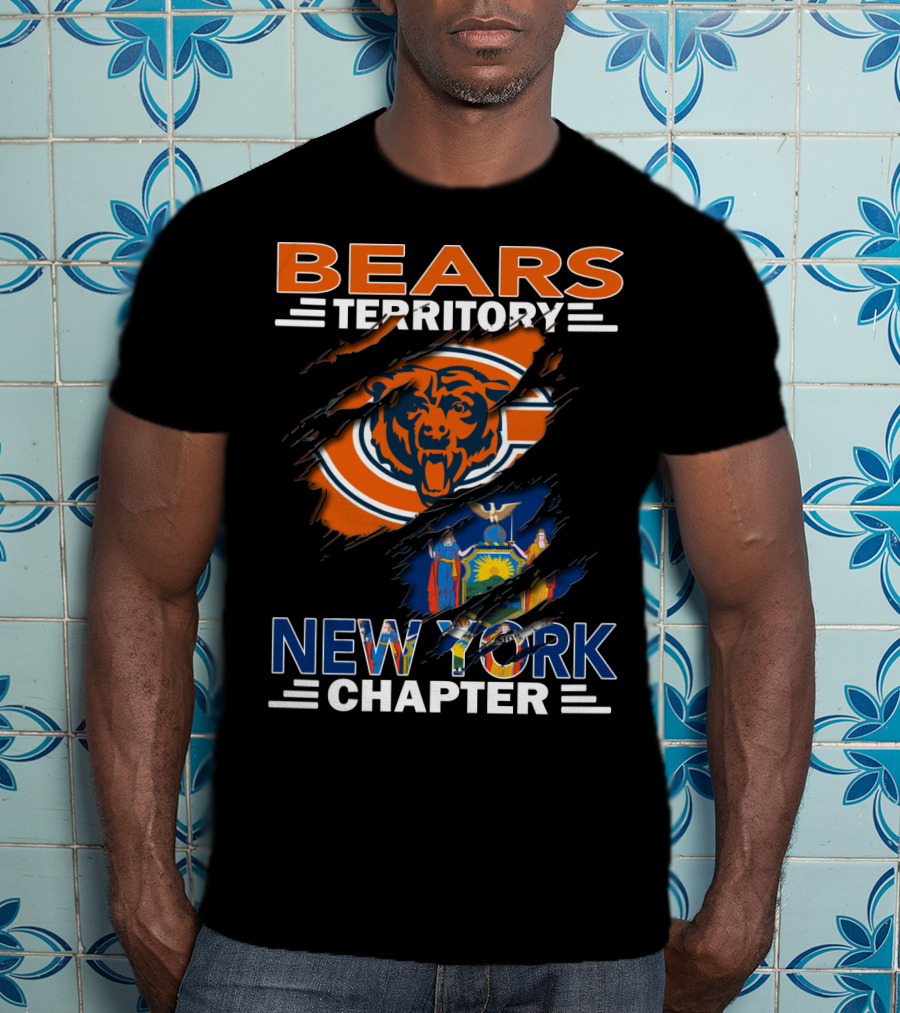 Bears Territory New York Chapter Flag And Logo Fusion T-Shirt