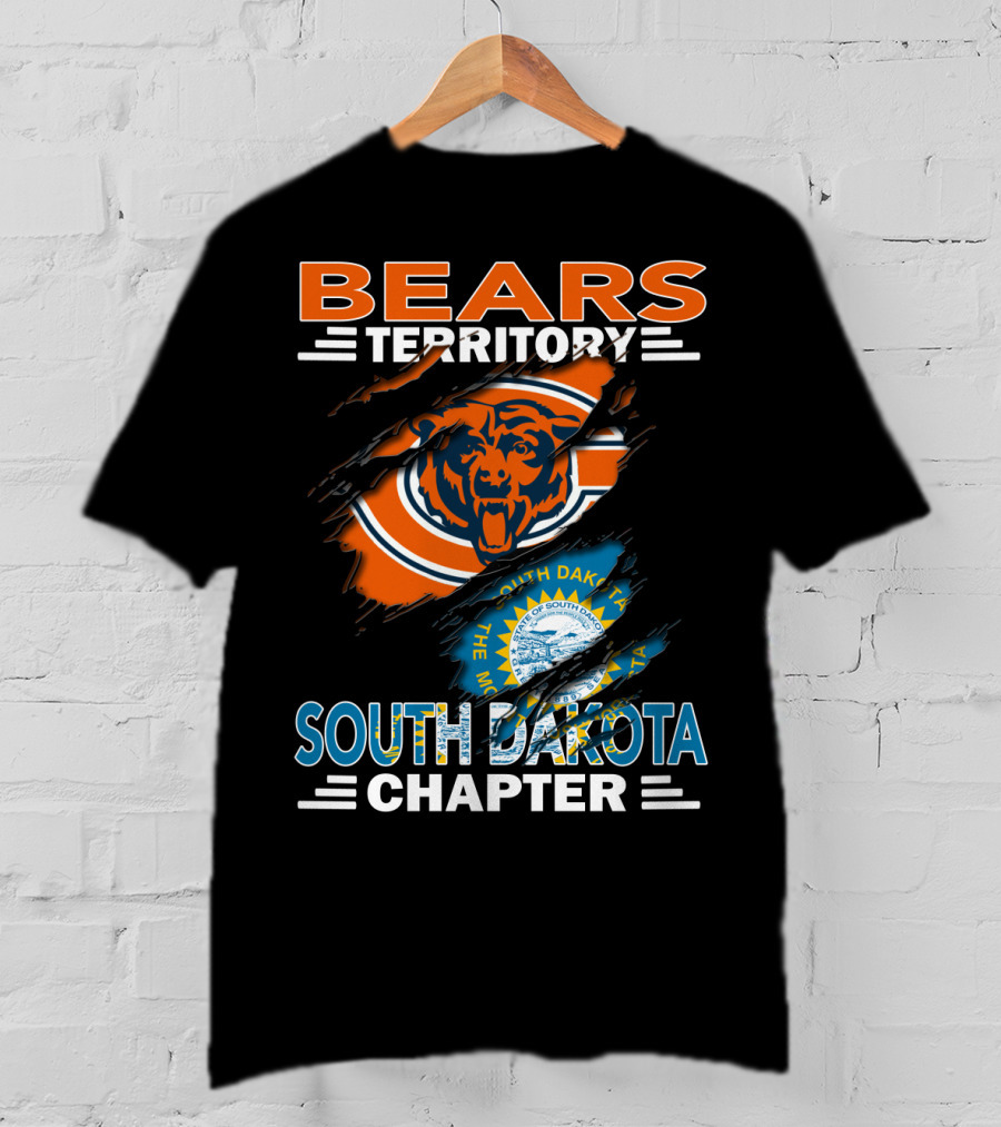Bears Territory South Dakota Chapter Logo With Chicago Bears And State Emblem T-Shirt