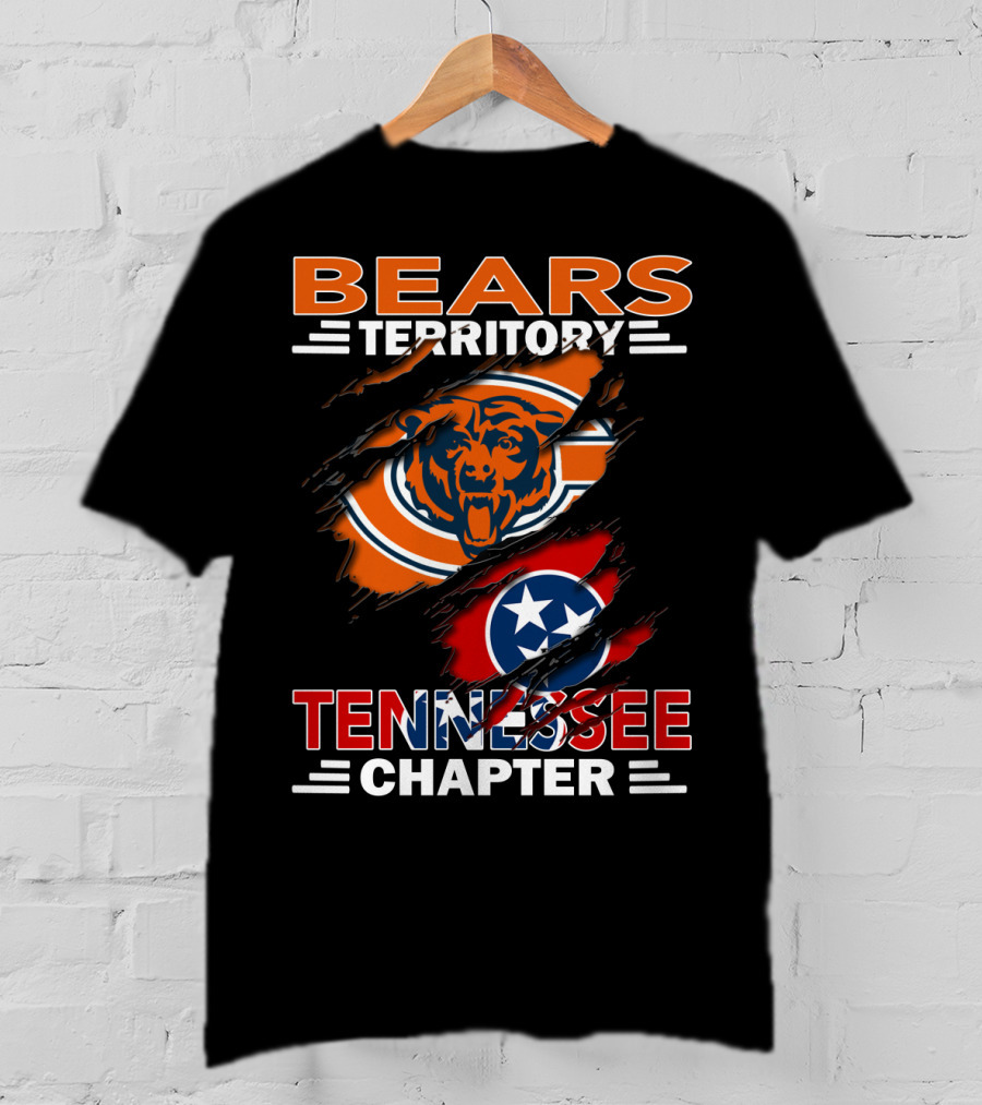 Bears Territory Tennessee Chapter Chicago Bears Tennessee Flag T-Shirt