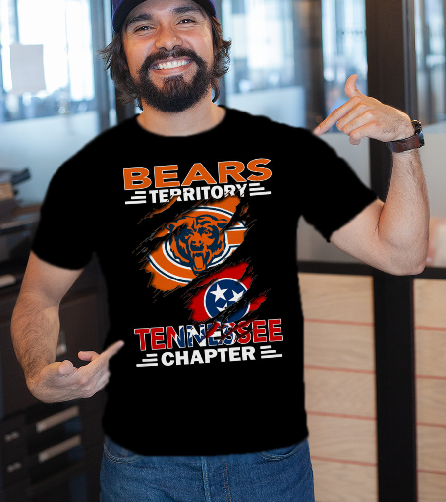 Bears Territory Tennessee Chapter Chicago Bears Tennessee Flag T-Shirt