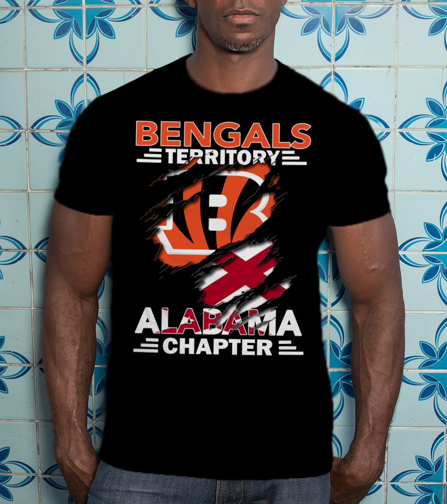 Bengals Territory Alabama Chapter Logo Featuring Torn Flag T-Shirt