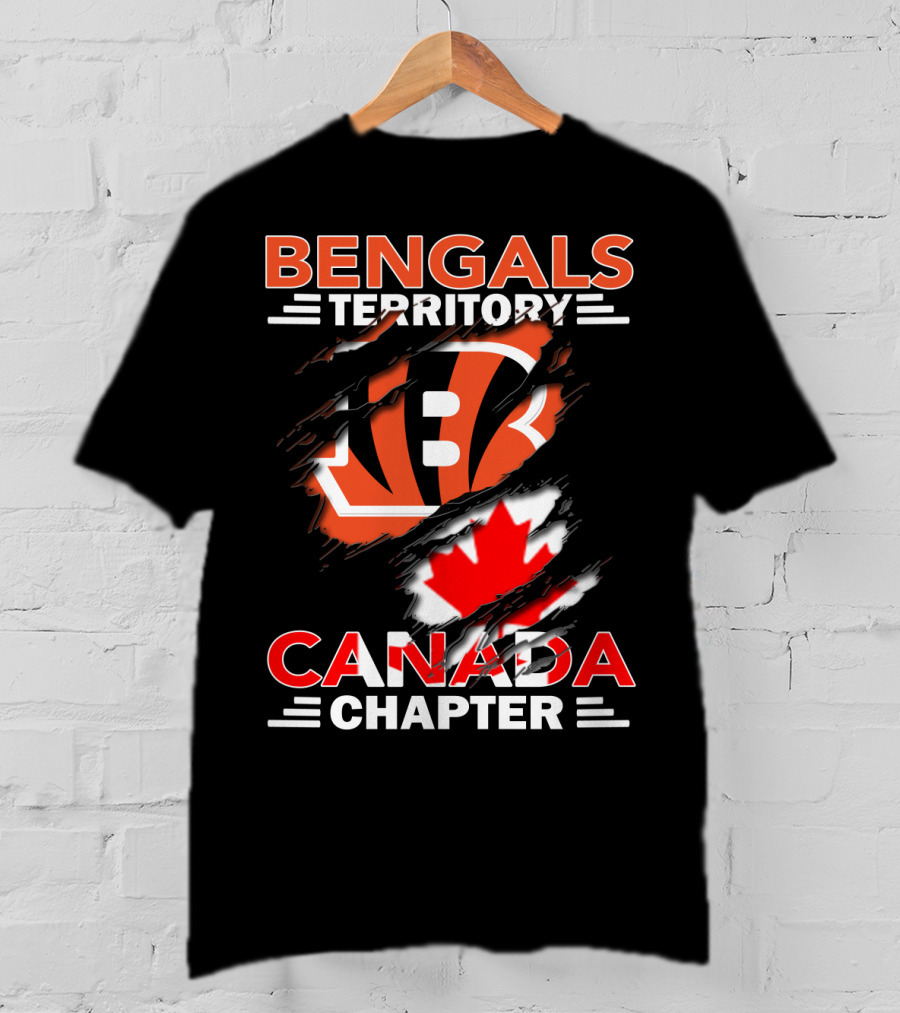 Bengals Territory Canada Chapter Bengals Logo Maple Leaf T-Shirt