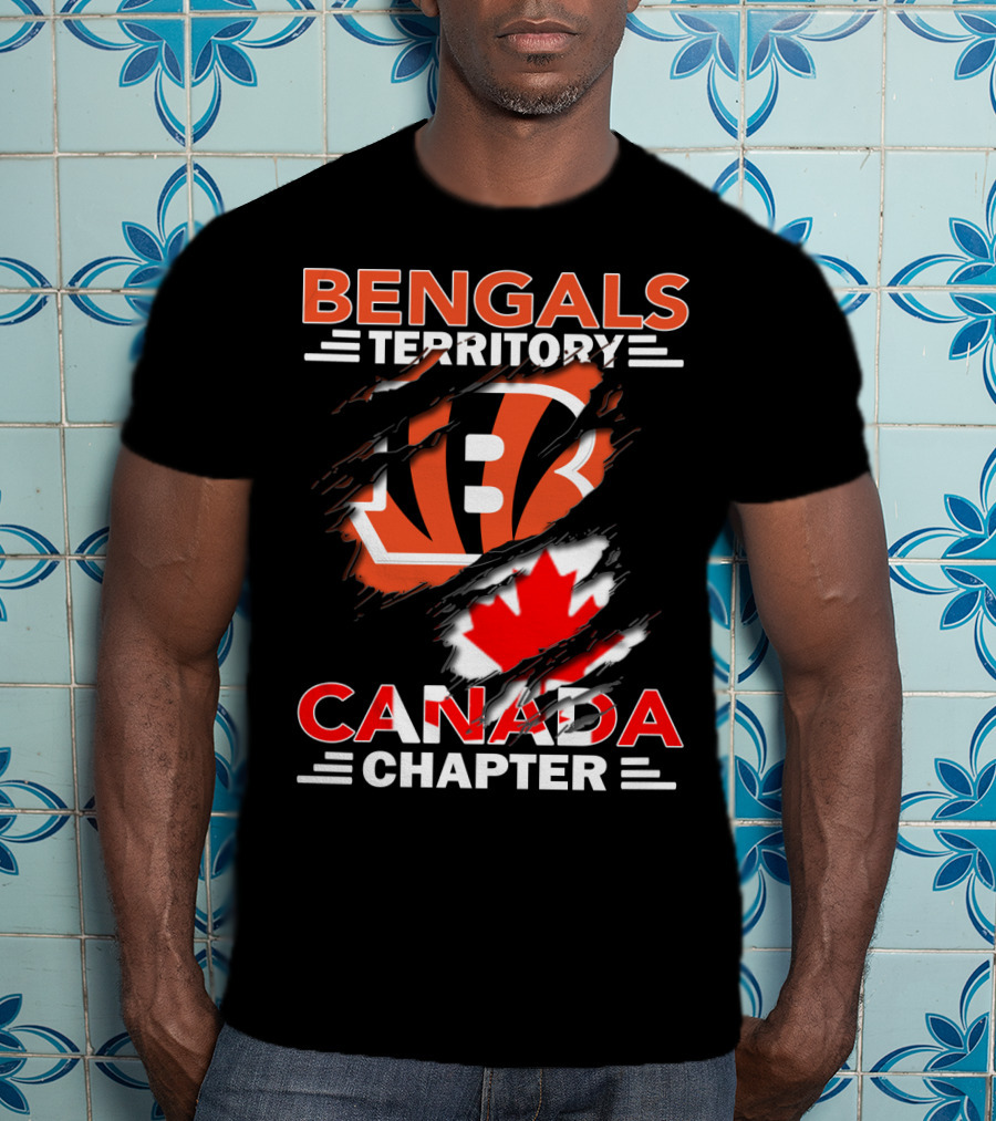 Bengals Territory Canada Chapter Bengals Logo Maple Leaf T-Shirt