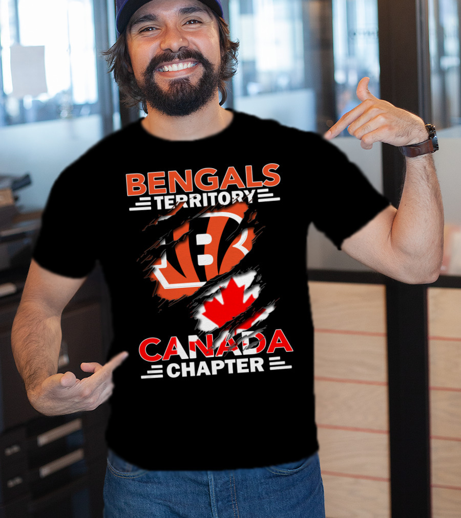 Bengals Territory Canada Chapter Bengals Logo Maple Leaf T-Shirt