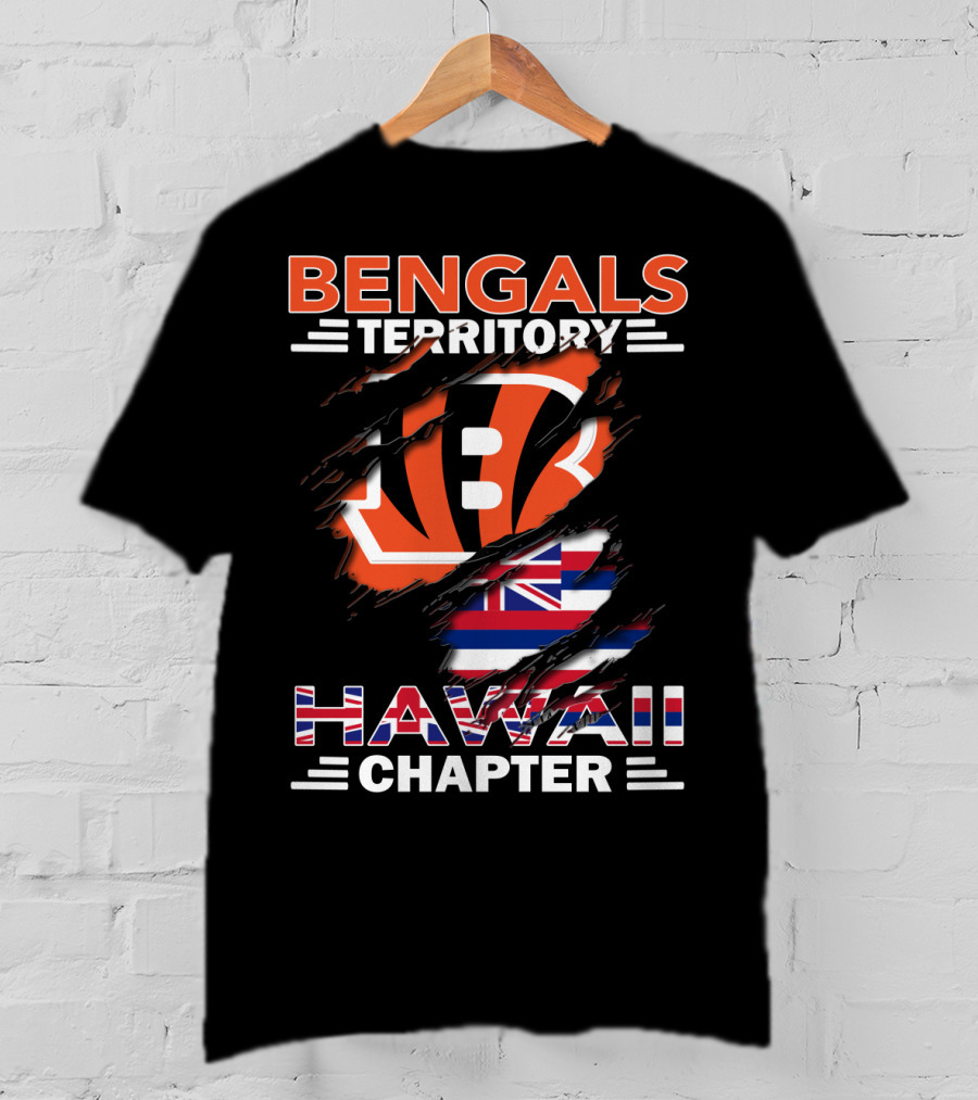Bengals Territory Hawaii Chapter NFL Logo With Hawaiian Flag Elements T-Shirt