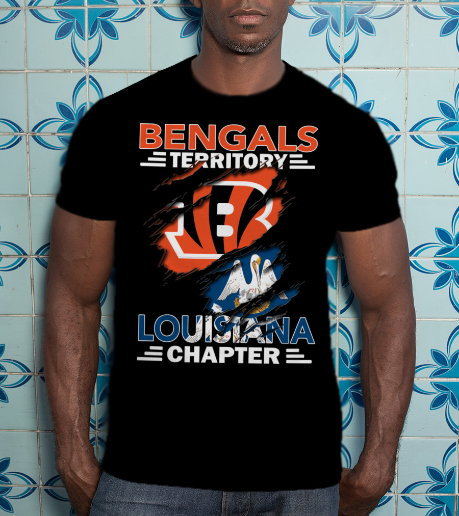 Bengals Territory Louisiana Chapter Torn Logo Pelican T-Shirt