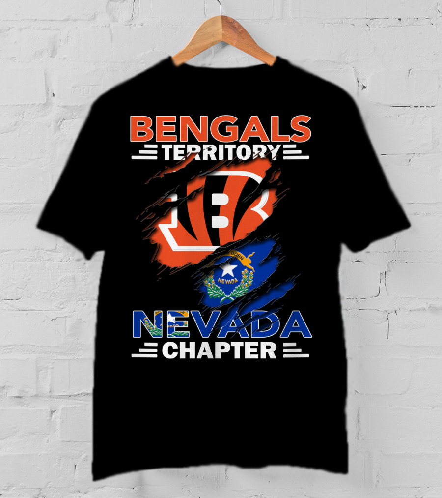 Bengals Territory Nevada Chapter Bengals Logo Nevada Flag T-Shirt