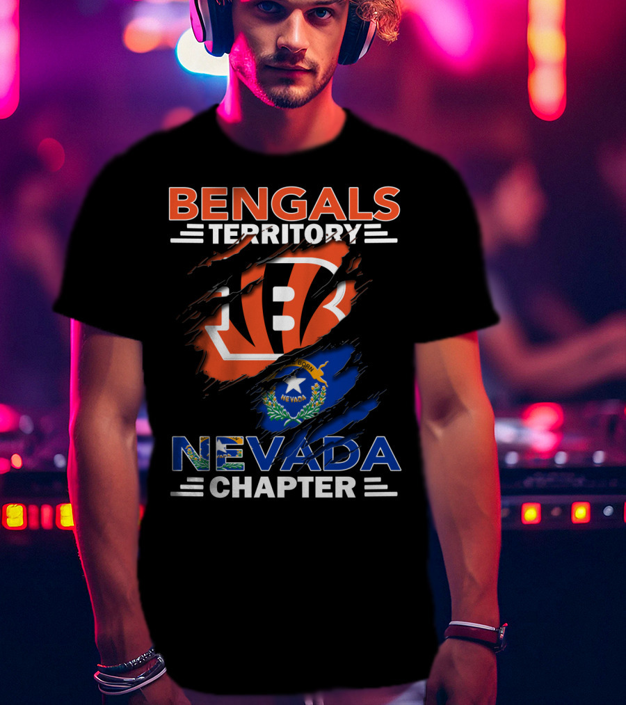 Bengals Territory Nevada Chapter Bengals Logo Nevada Flag T-Shirt