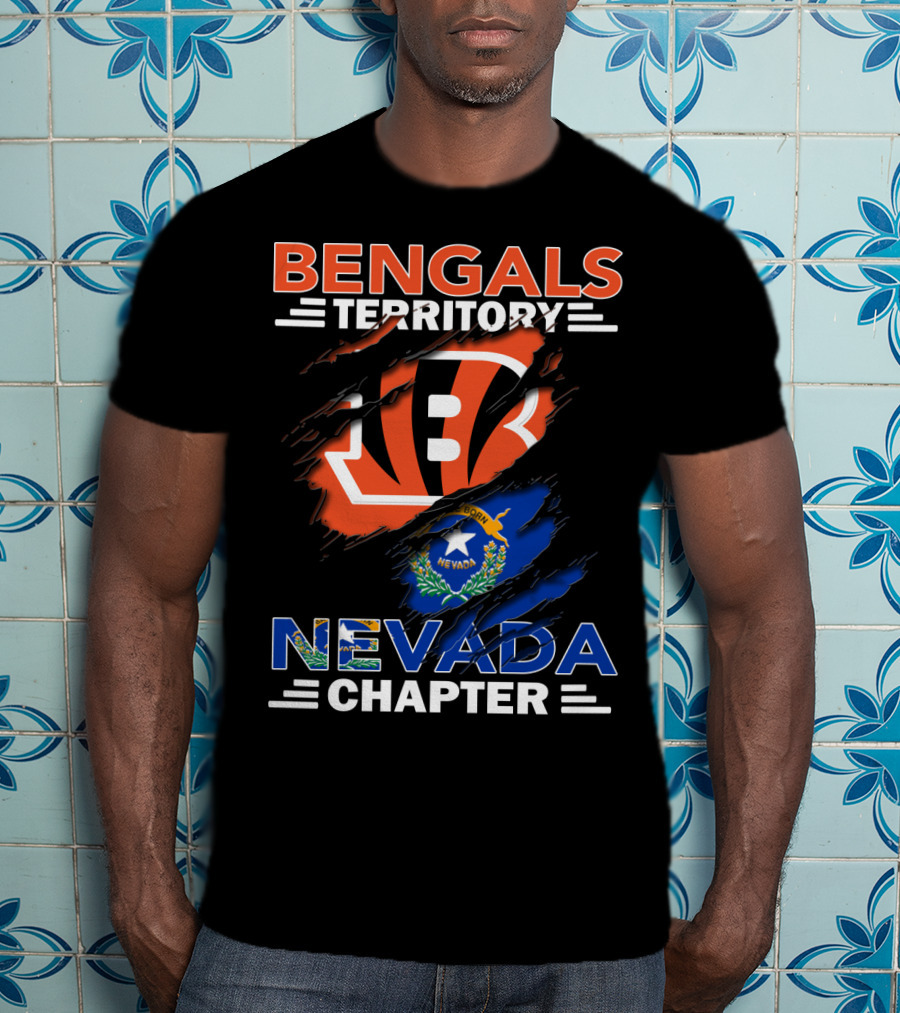 Bengals Territory Nevada Chapter Bengals Logo Nevada Flag T-Shirt