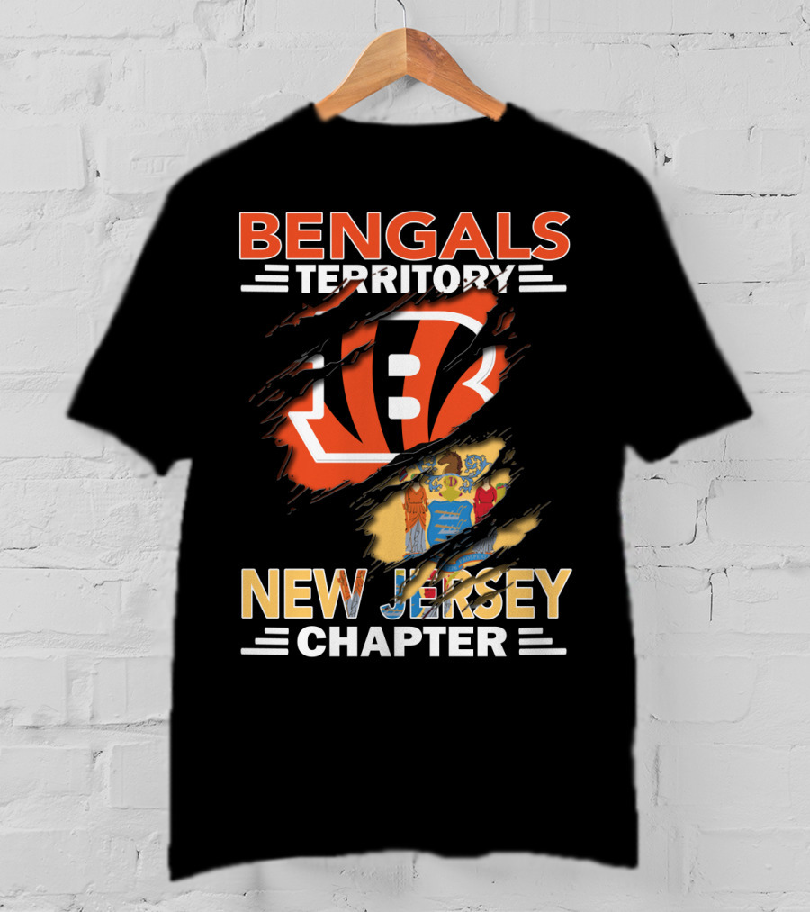 Bengals Territory New Jersey Chapter Logo And State Flag T-Shirt