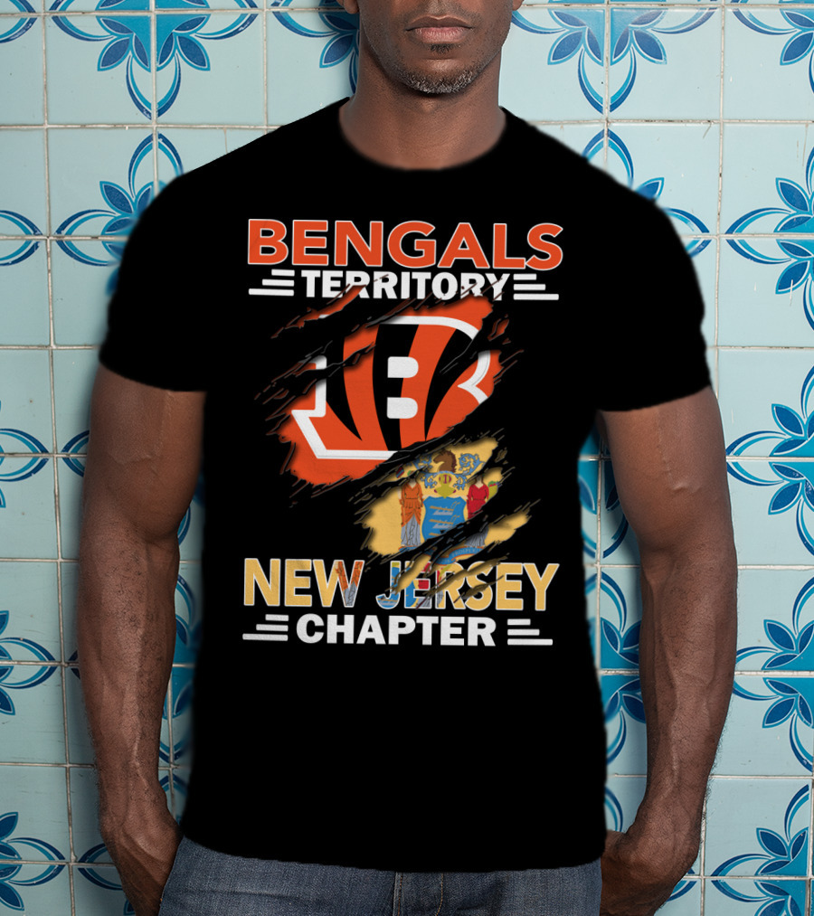 Bengals Territory New Jersey Chapter Logo And State Flag T-Shirt