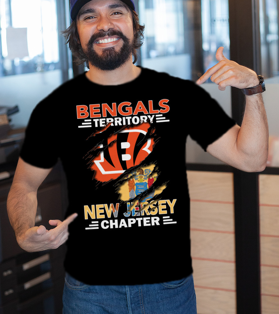 Bengals Territory New Jersey Chapter Logo And State Flag T-Shirt