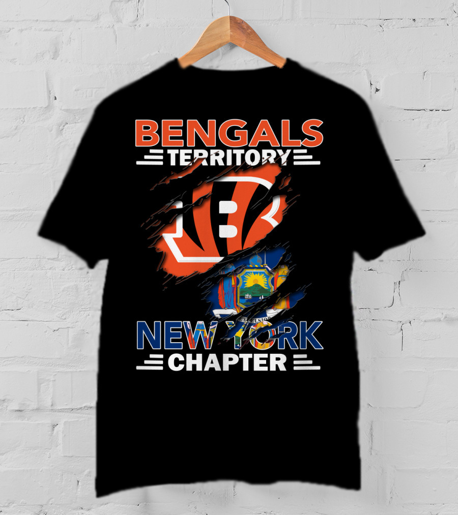 Bengals Territory New York Chapter Iconic Sports Fan Emblem T-Shirt