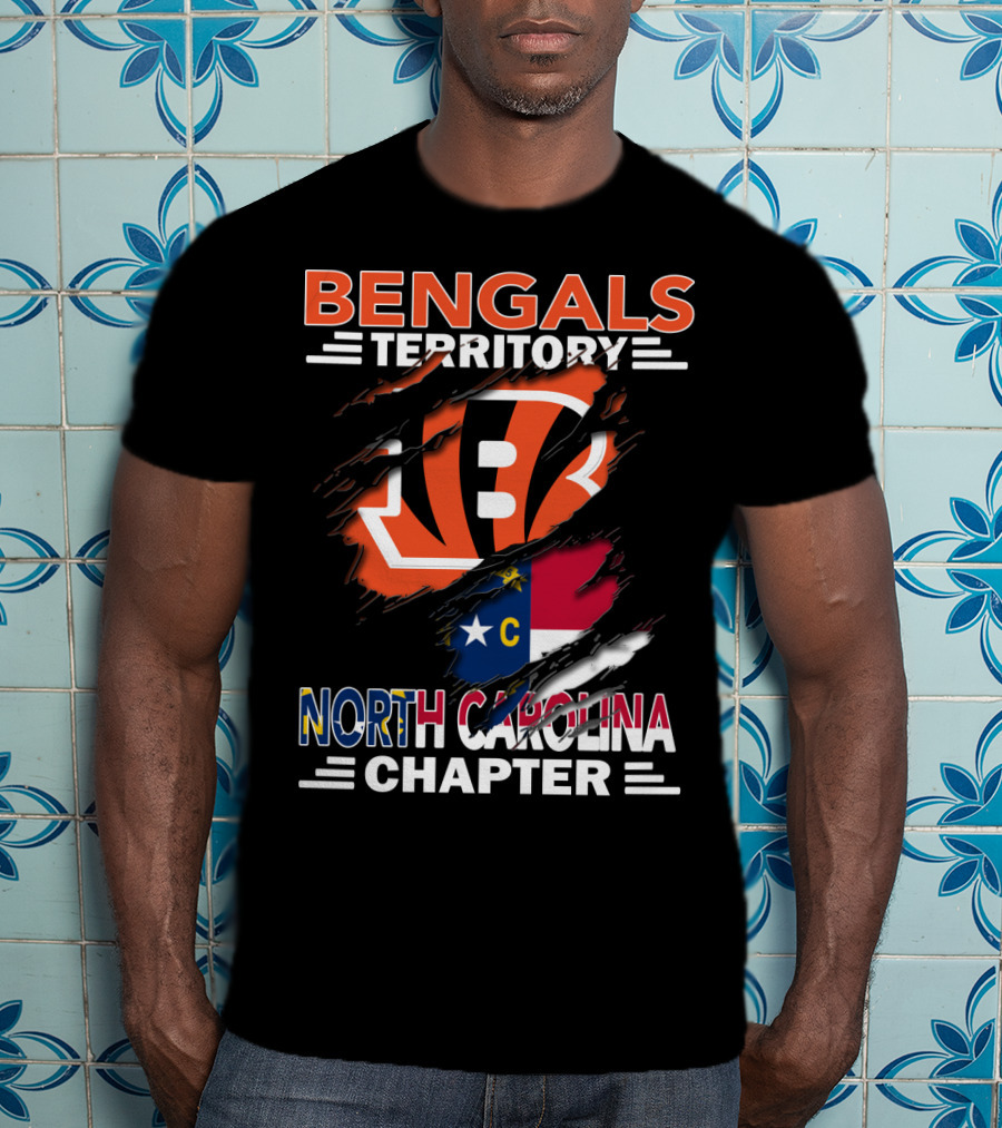 Bengals Territory North Carolina Chapter Flag And Logo Fusion T-Shirt