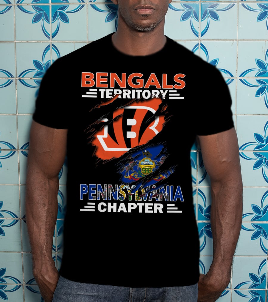 Bengals Territory Pennsylvania Chapter Logo With State Flag Elements T-Shirt