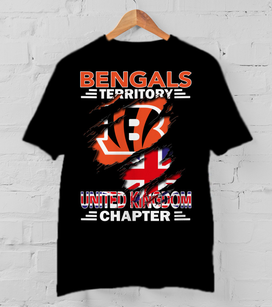 Bengals Territory United Kingdom Chapter Bengals Logo Union Jack T-Shirt