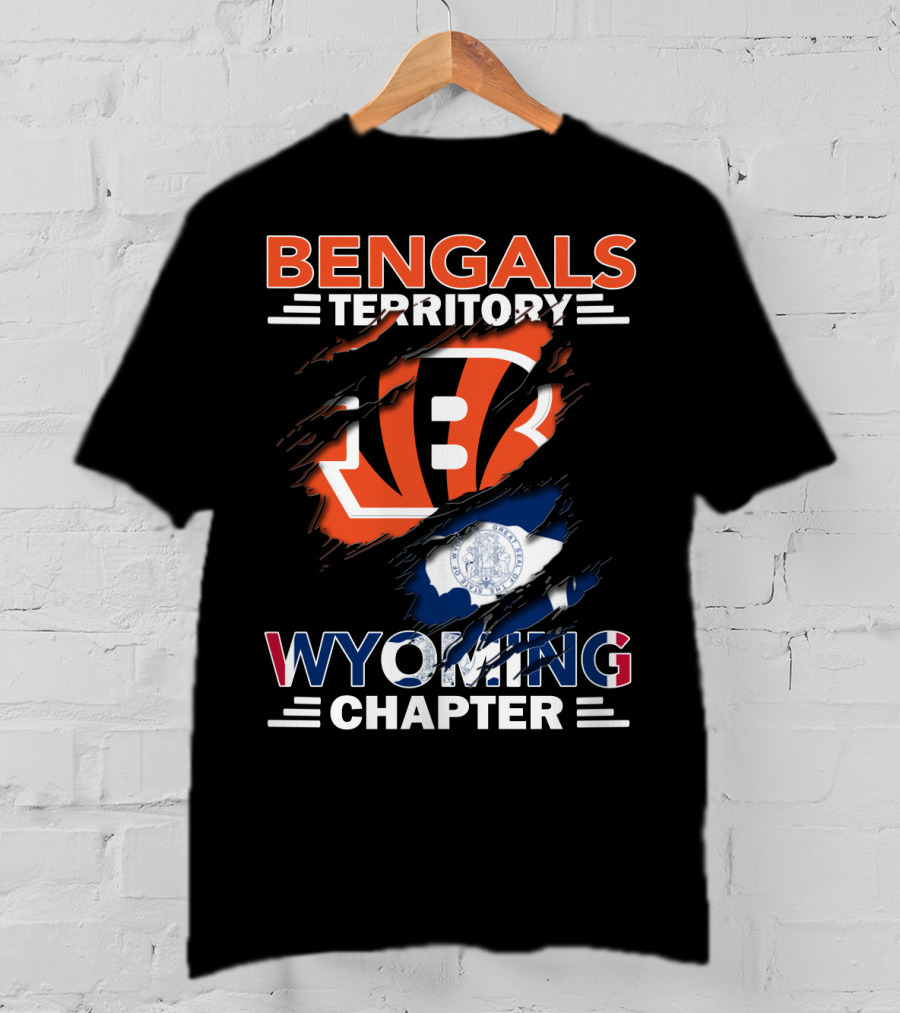 Bengals Territory Wyoming Chapter Bengals Logo Wyoming Flag T-Shirt